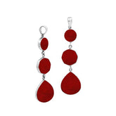 Handcrafted Sterling Silver Cascading Red Coral Pendant From Bali.